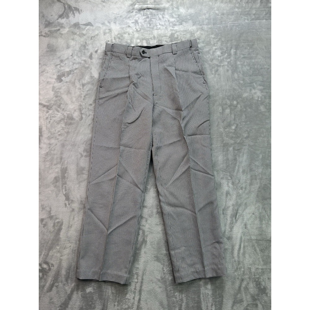 Falcone Pants Mens 35L Pleated Comfort Waist Houndstooth Dress Suit Pants Office